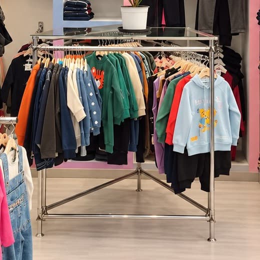 Παιδικά φούτερ σε κρεμάστρες μέσα στο κατάστημα